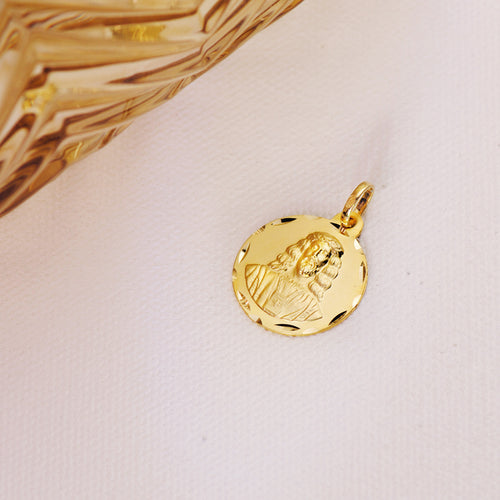 18K Medalla Oro Amarillo Cristo Medinaceli Talladad 18 mm