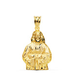 18K Yellow Gold Pendant Christ Medinaceli Silhouette. 27 x 17 mm