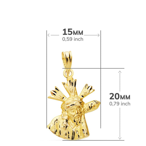 18K Christ of the Great Power Silhouette Pendant 20x15 mm