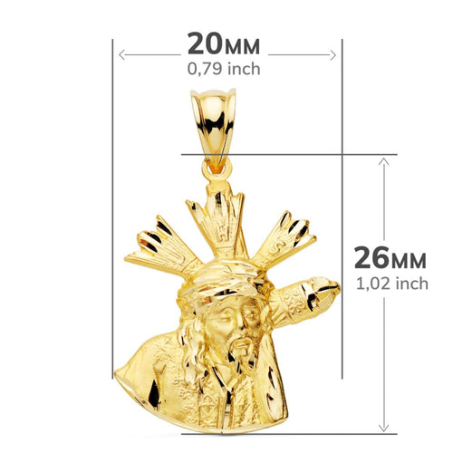 Silhouette du Christ Grande Puissance 18K 24x20 mm