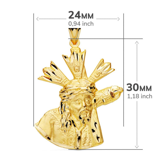 Silhouette du Christ Grande Puissance 18K 28x24 mm