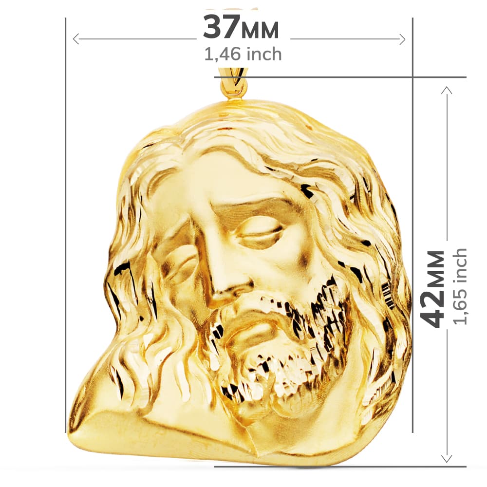 18K Kopf von Christus 42x35 mm