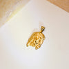 18K Yellow Gold Stamped Head of Christ Pendant. 30x19mm