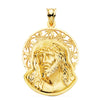 Pendentif Tête de Christ 18K Bordure 32x26 mm