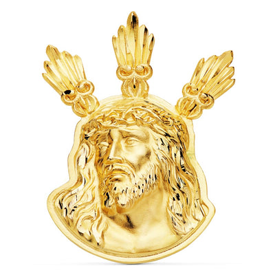 Pendentif 18K Tête des Pouvoirs du Christ 38x29 mm