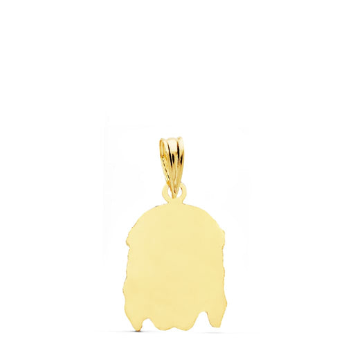 18K Stamped Christ of the Good Death Pendant. 19x12 mm