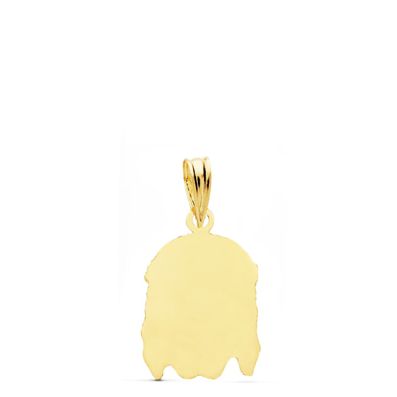 18K Stamped Christ of the Good Death Pendant. 19x12 mm