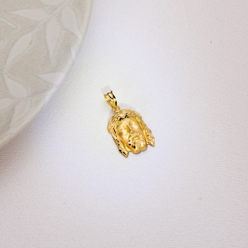 18K Christ of the Good Death Pendant 23x15 mm