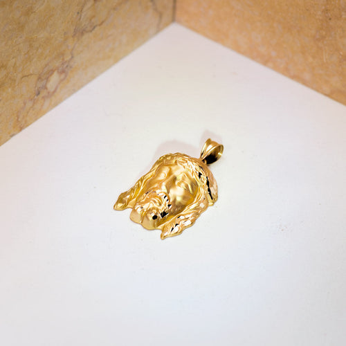 18K Christ of the Good Death Pendant 30x22 mm