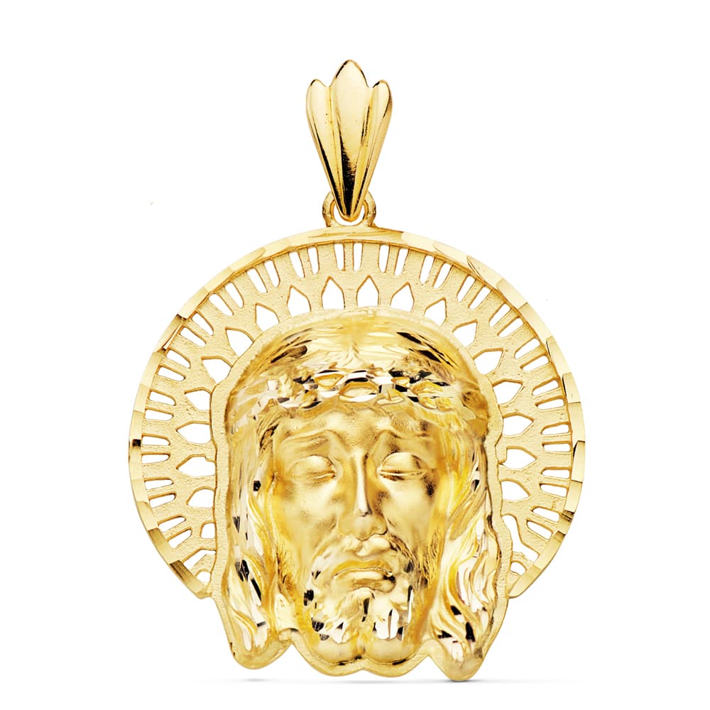 Colgante Cabeça de Cristo Orla 18K 31x31 mm