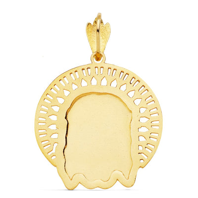 Pendentif 18K Tête de Christ Bordure 31x31 mm