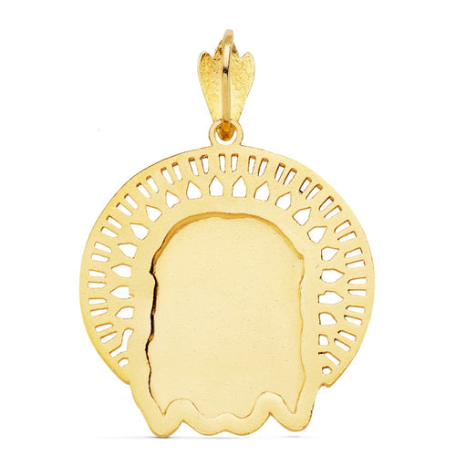 18K Christ Head Pendant Border 31x31 mm