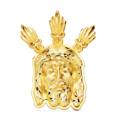 Pendentif 18K Tête des Pouvoirs du Christ 39x28 mm