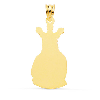 18K Captive Christ Silhouette Medal 28x16 mm