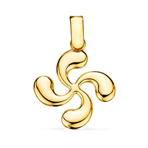 18K Colgante Oro Amarillo Lauburu Brillo Forrado 23x20 mm