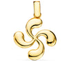18K Yellow Gold Lauburu Pendant Shiny Lined 28x25 mm