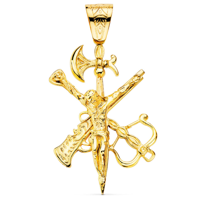 18K Yellow Gold Legionary Cross Without Crown 55x40 mm
