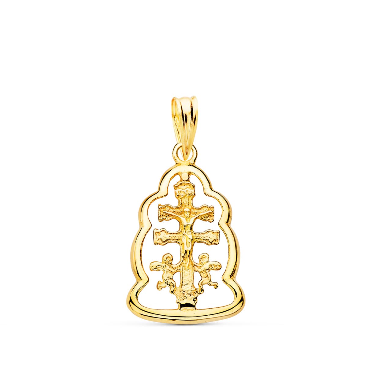 18K Pendant Caravaca Cross Frame 18x14 mm