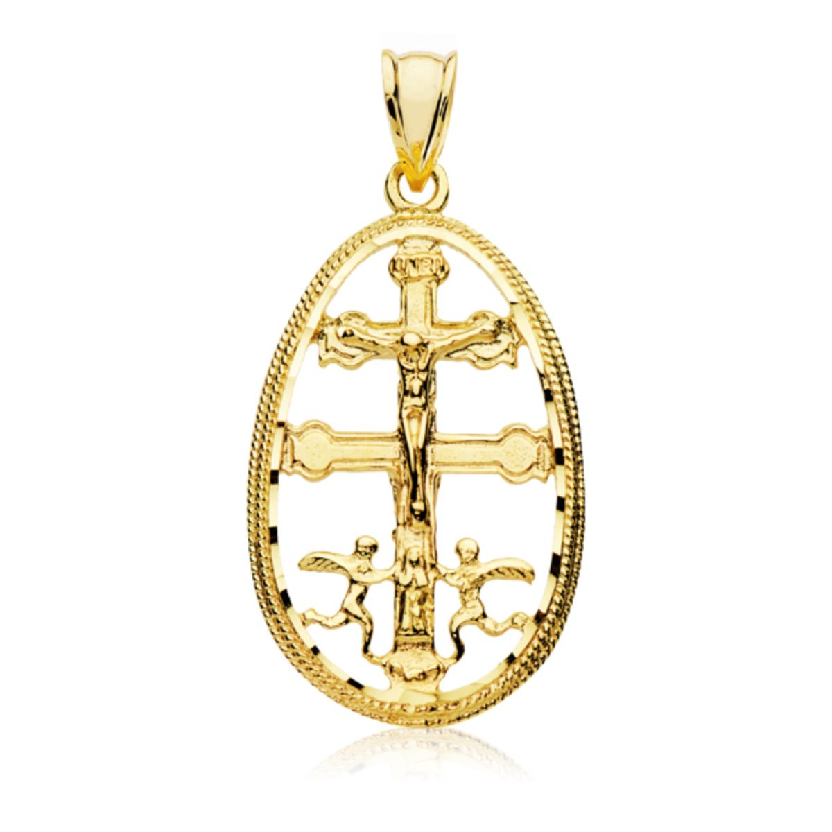 18K Caravaca Cross Pendant Frame 30x18 mm