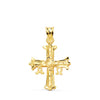 18K Yellow Gold Covadonga Cross Carved 26 x 20 mm