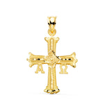 18K Cruz De Covadonga Oro Amarillo Tallada 33 x 25 mm