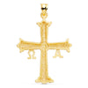 18K Yellow Gold Cross of Covadonga Carved 41x31 mm