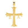 18K Yellow Gold Covadonga Cross Carved 41x31 mm