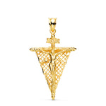 18K Yellow Gold Cross with Christ of the Remedy of Animas 35x23 mm