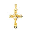 Croix Filigranée En Or Jaune 18 Carats Avec Christ Sculpté 36x24 mm