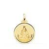 18K Medalla Oro Amarillo Virgen Caridad Del Cobre Balsa 16 mm