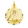 Médaille de Charité Vierge en Or Jaune 18K en Cuivre Sculpté 28 mm