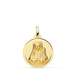 18K Medalla Santa Lucia Bisel 18 mm