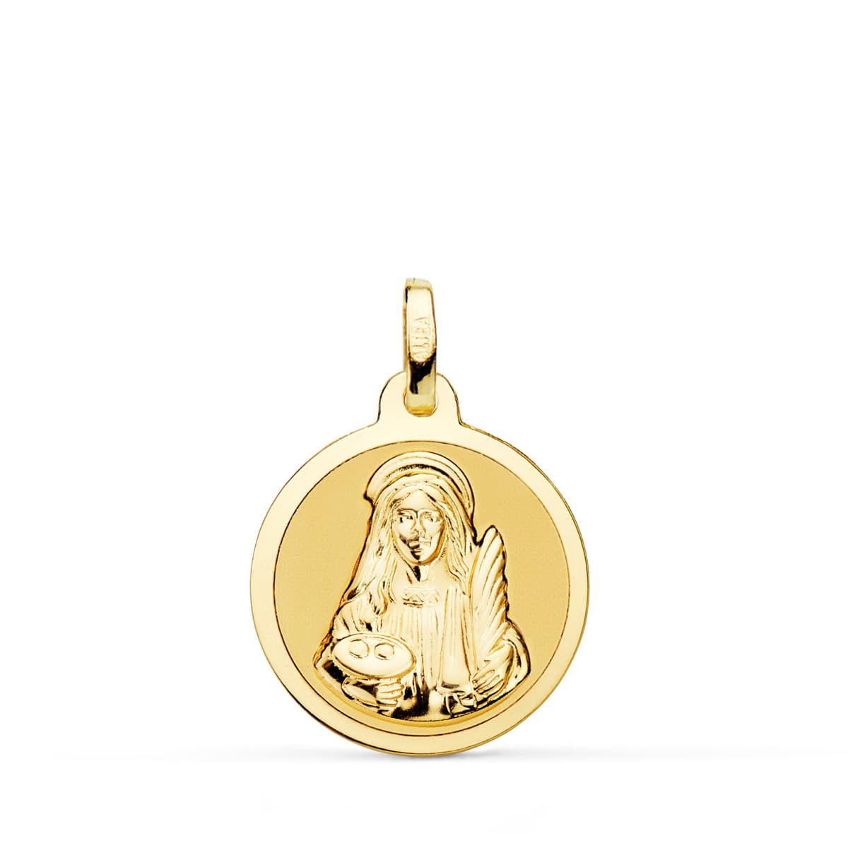 Medaglia Santa Lucia 18K Brillante 18 mm