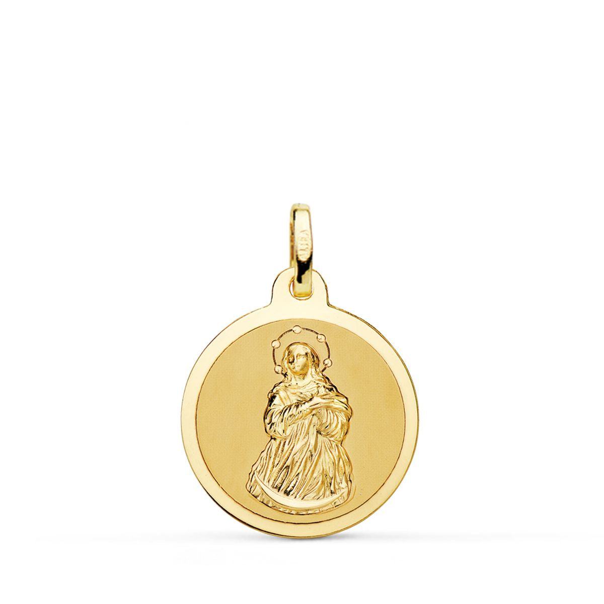 18K Yellow Gold Medal Immaculate Virgin Matte And Shine 18 mm