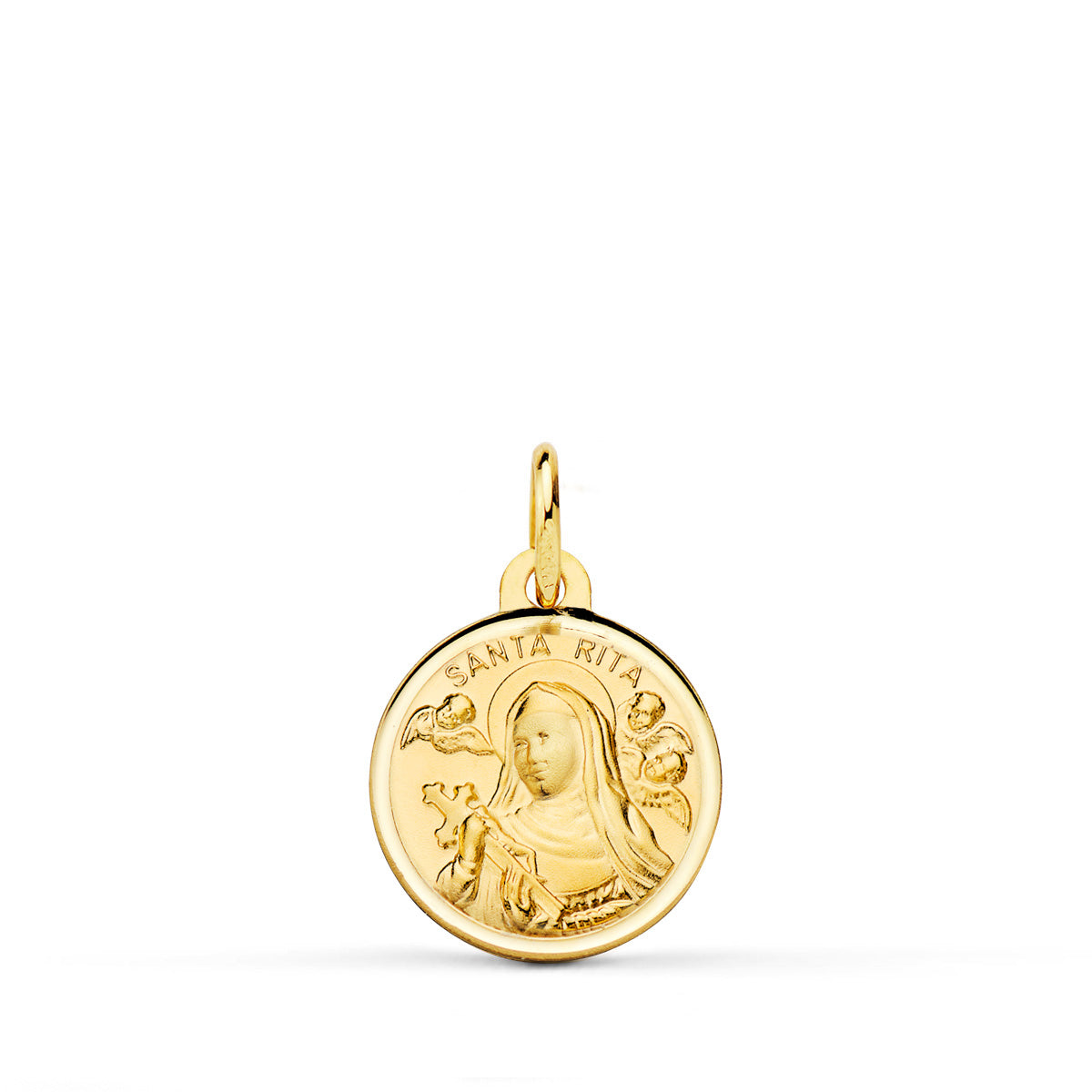 18K Yellow Gold Santa Rita Medal Bezel 14 mm