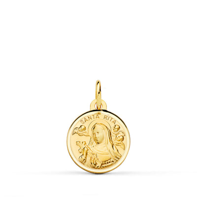 18K Yellow Gold Saint Rita Medal Bezel 14mm