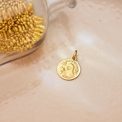18K Yellow Gold Saint Rita Medal Bezel 14 mm