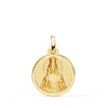 18K Medalla Oro Amarillo Santa Barbara Bisel Matizada 18 mm