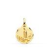 18K Medalla Oro Amarillo Virgen De Fatima Tallada 16 mm