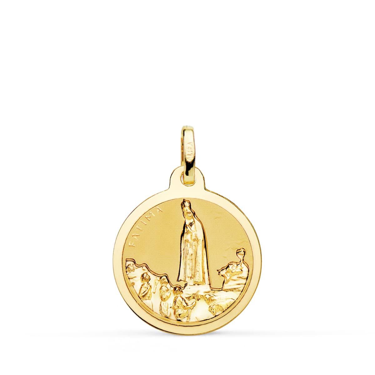 18K Virgin of Fatima Medal Shiny 18 mm