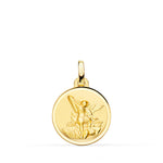 18K Medalla Oro Amarillo San Miguel Bisel 16 mm