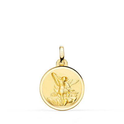 18K Yellow Gold Saint Michael Medal Bezel 16mm
