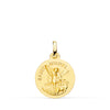18K Yellow Gold Saint Michel Medal Smooth Matted 16 mm