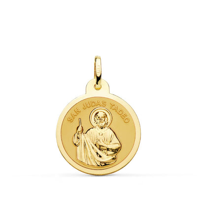 18K Saint Jude Thaddeus Medal in Glossy 16 mm