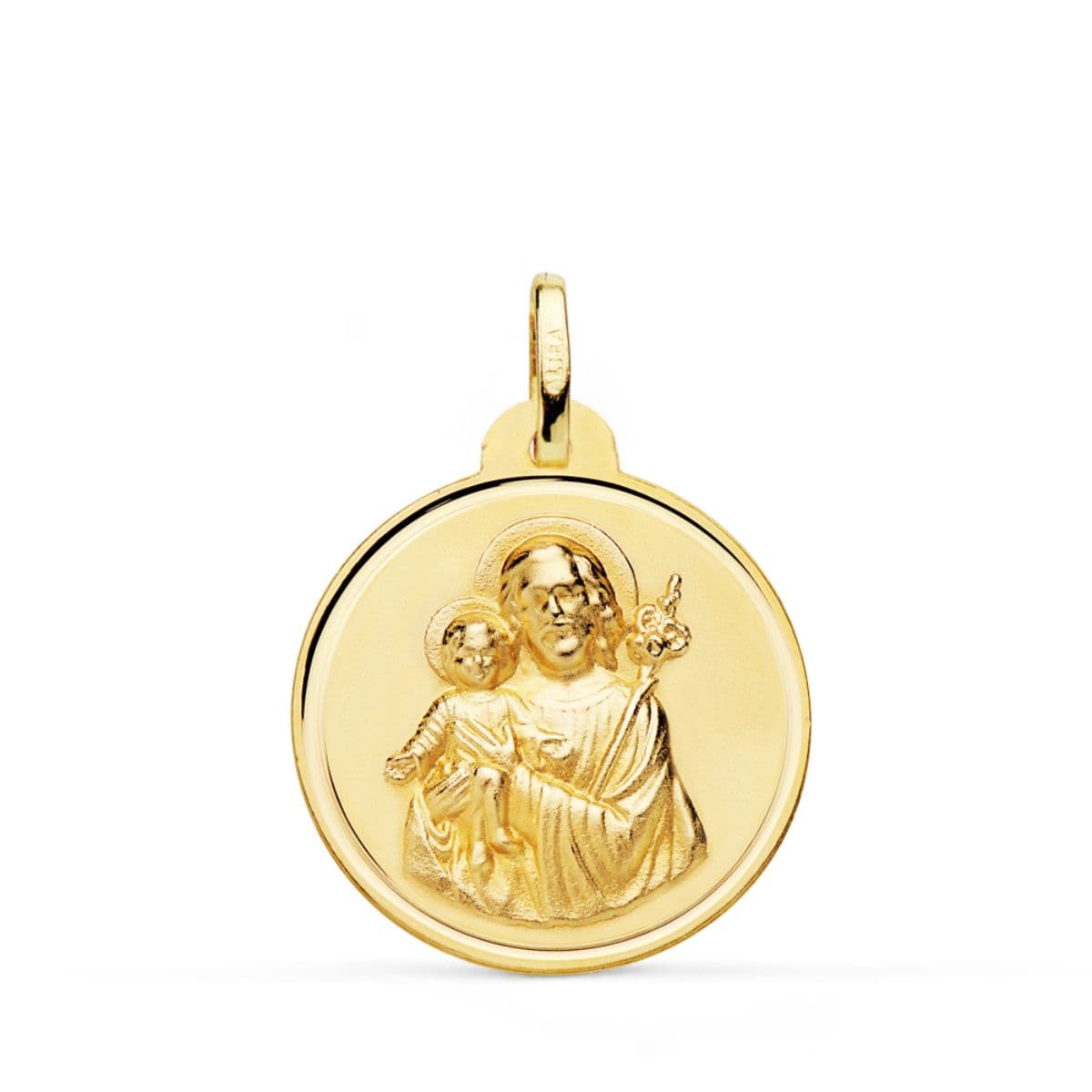 Medaglia San Giuseppe 18K Bisel 24 mm
