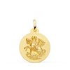 18K Yellow Gold Saint George Medal Matt Smooth 20 mm