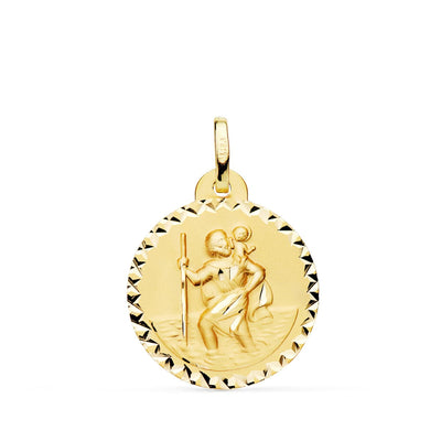 18K St. Christopher Medal Cross Size 20 mm