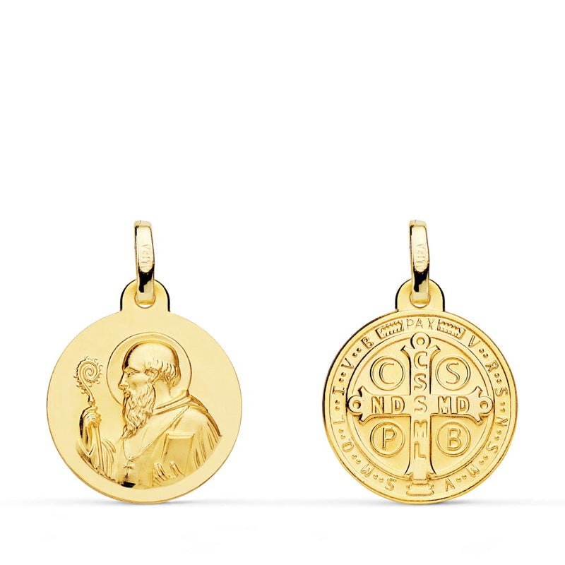 Médaille Scapulaire Saint Benoît 18K 16 mm