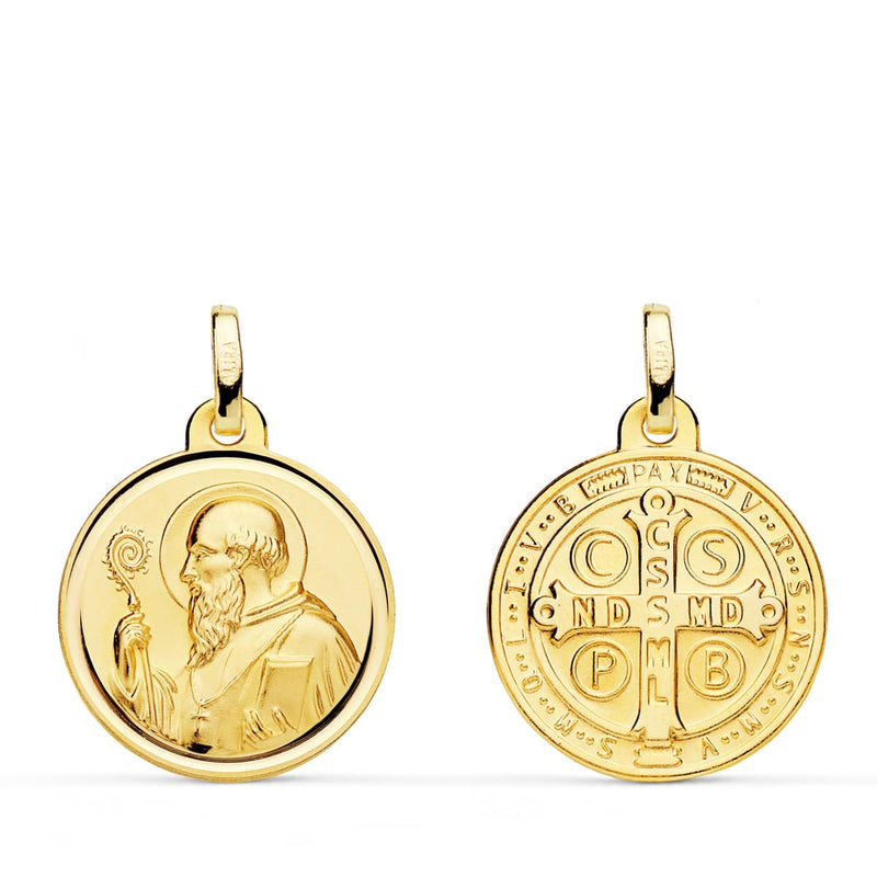 18K Saint Benedict Scapular Bezel 18 mm