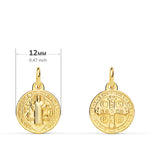 18K St. Benedict Monk Scapular Medal 12 mm